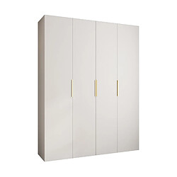 Abiks Meble Armoire à portes battantes Como 4 245,5/190/50 4 portes (blanc/doré)