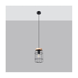 Luminaire Center Suspension Gotto Acier,Bois Noir