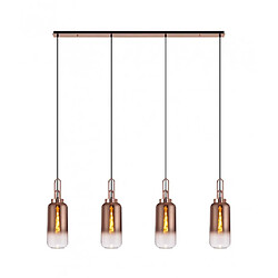 Luminaire Center Suspension 4 ampoules Cuivre