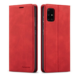 Etui en PU toucher soyeux avec support rouge pour votre Samsung Galaxy A71