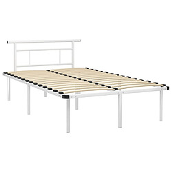 Maison Chic Lit adulte - Lit simple Cadre de lit,Structure du lit Contemporain Blanc Métal 120x200 cm -MN25682