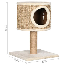 vidaXL Arbre à chat avec appartement et griffoir 52 cm Herbiers marins pas cher