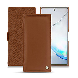 Housse cuir Samsung Galaxy Note10 - Rabat horizontal - Marron ( Nappa - Pantone #8B4720 ) - NOREVE