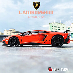 Universal 1: 24 Lamborghini LP750 4 SV modèle haute imitation moulée en métal jouet enfant petit ami cadeau imitation alliage voiture | Voiture jouet moulée sous pression (rouge)