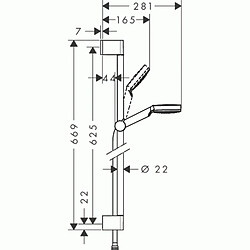 Hansgrohe Ensemble de douche sur barre Crometta 100 / UnicaCroma 0,65m