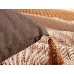 Coussin Panama avec pompons jute Vison 50 x70 cm - Enjoy Home