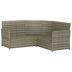 Maison Chic Ensemble de canapés en L 2pcs, Canapé droit pour salon, Sofa Relax avec coussins Gris Résine tressée -GKD234763 pas cher