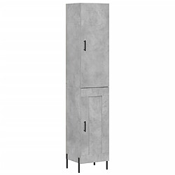 vidaXL Buffet haut Gris béton 34,5x34x180 cm Bois d'ingénierie