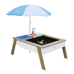 Avis AXI Linda Table Sable et Eau avec cuisine de jeux en Bois | Table d'eau en marron et BLANC avec Parasol | Table de Jeu Enfant à Eau pour le jardin