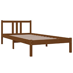 Avis Maison Chic Lit adulte - Lit simple Cadre de lit,Structure du lit Contemporain Marron miel Bois massif 90x200 cm -MN65973