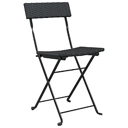 Avis Maison Chic Lot de 6 Chaises de bistrot pliantes Noir Résine tressée et acier -GKD20705