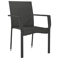 Avis vidaXL Chaises de jardin lot de 4 avec coussins Résine tressée Noir