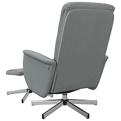 Acheter vidaXL Fauteuil inclinable de massage et repose-pied gris clair tissu