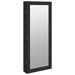 vidaXL Armoire à bijoux avec miroir et éclairage LED mural noir