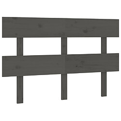 vidaXL Tête de lit Gris 124x3x81 cm Bois massif de pin