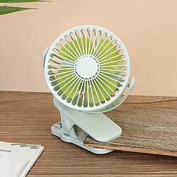 (Blanc) 360 Clip de Table Réglable Mini Ventilateur Rechargeable Chargeur USB Ventilateur de Bureau Portable