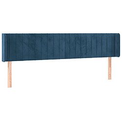 Avis Maison Chic Tête de lit scandinave à LED,meuble de chambre Bleu foncé 203x16x78/88 cm Velours -MN19601