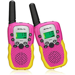 Retevis talkie walkie enfant 10 Canaux rose jaune