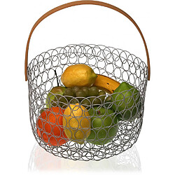 Versa Corbeille à fruits ronde fil métallique 24 cm gris.