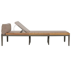 Avis Maison Chic Chaise longue avec coussins, Transats, Bain de Soleil Bois d'acacia solide Marron