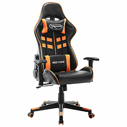 Maison Chic Chaise de jeu, Chaise gaming, Fauteuil gamer d'ordinateur,Chaise de Bureau Noir et orange Cuir artificiel -GKD94653