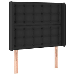 vidaXL Tête de lit avec oreilles Noir 103x16x118/128 cm Similicuir