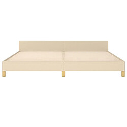 Maison Chic Lit adulte - Cadre Structure de lit avec tête de lit Contemporain Crème 200 x 200 cm Tissu -MN37747 pas cher