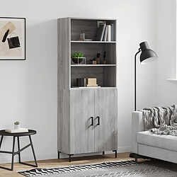 vidaXL Buffet haut Sonoma gris 69,5x34x180 cm Bois d'ingénierie