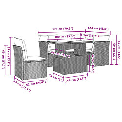 vidaXL Salon de jardin avec coussins 6 pcs marron résine tressée pas cher