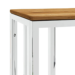 Acheter vidaXL Table console argenté acier inoxydable et bois massif d'acacia