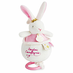 Peluche musicale Perlidoudou Lapin étoile rose - Doudou et compagnie