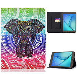 Etui en PU motif d'impression support porte-carte avec support et porte-carte pour votre Samsung Galaxy Tab A 8.0 SM-T350/T355C (2015) - l'éléphant