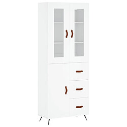 vidaXL Buffet haut Blanc 69,5x34x180 cm Bois d'ingénierie