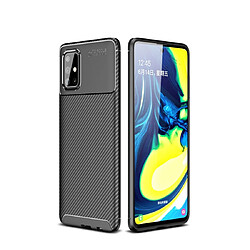 Wewoo Coque TPU antichoc pour texture en fibre de carbonne Samsung Galaxy A91 noire