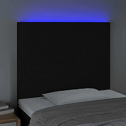 Avis Maison Chic Tête de lit scandinave à LED,meuble de chambre Noir 100x5x118/128 cm Tissu -MN22082