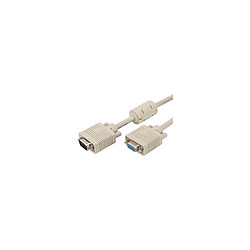 DIGITUS Rallonge pour moniteur VGA, HD 15, beige, 10 m ()