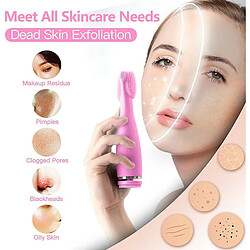 Chrono Brosse Nettoyante Visage, 5 en 1 Rechargeable Rotation à 360 ° et Soin du Silicone Électrique Etanche Brosse Visage, Brosse Exfoliante pour un Nettoyage en Profondeur Exfoliation Douce,Rose