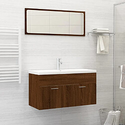 vidaXL Ensemble de meubles de salle de bain 2 pcs Chêne marron