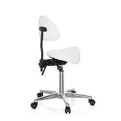 Tabouret / tabouret de travail / assise selle TOP WORK 20 polyuréthane blanc hjh OFFICE pas cher