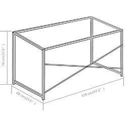 vidaXL Bureau d'ordinateur Blanc et chêne 120 x 60 x 70 cm pas cher