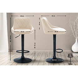 Non Tabouret de bar Lazio simili cuir noir