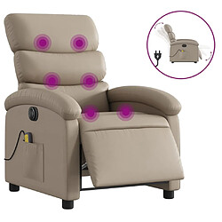 vidaXL Fauteuil de massage inclinable électrique cappuccino similicuir