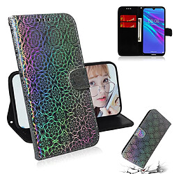 Wewoo Housse Coque Pour Huawei Y6 2019 Couleur unie Boucle magnétique colorée Flip horizontal en cuir PU avec support et fentes cartes et portefeuille et lanière argent