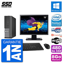 PC Dell 7020 SFF Ecran 19" Intel G3220 RAM 8Go SSD 480Go Windows 10 Wifi - Occasion