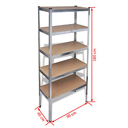 vidaXL tagère de rangement 5 pièces pas cher