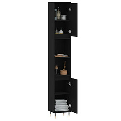 Acheter Maison Chic Armoire de salle de bain,Meuble de rangement,Meuble haut noir 30x30x190 cm bois d'ingénierie -GKD264997