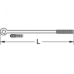 KS TOOLS 131.0001 Barre d'entrainement, 18 mm - L.500 mm