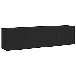 vidaXL Meubles TV muraux 2 pcs noir 80x30x41 cm