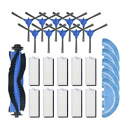 5pcs Chiffons+5paires brosses latérales+10pcs filtres+1pc brosse à rouleau pour Conga Robot 1090 Aspirateur