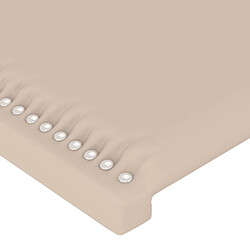 Maison Chic Tête de lit moderne avec oreilles pour chambre - Décoration de lit Cappuccino 163x23x78/88 cm Similicuir -MN59148 pas cher